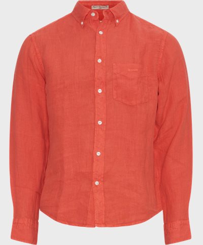 Gant Skjorter REG GMNT DYED LINEN SHIRT 3240120 Orange